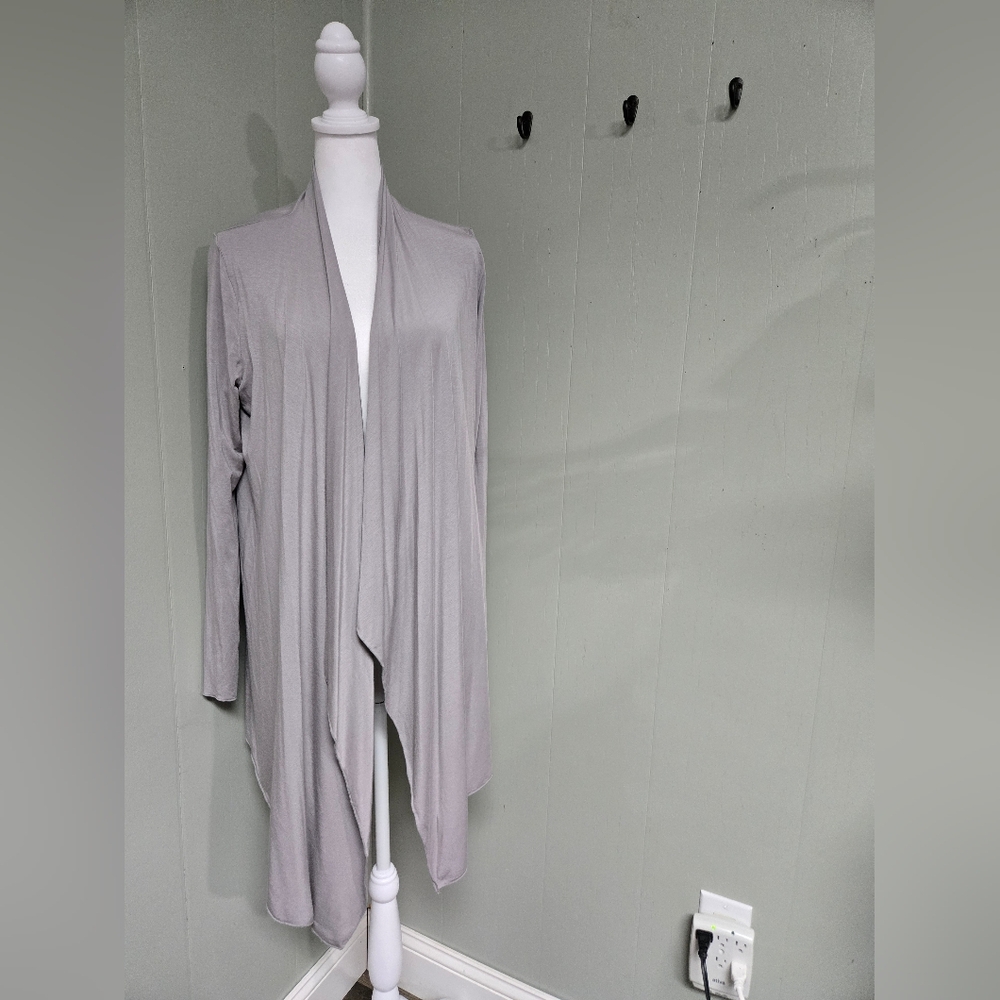 Barefoot Dreams Gray Women's Sweater Cardigan Open Front Drape M